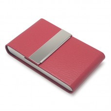 PU Leather Stainless Steel Business Cards Holder